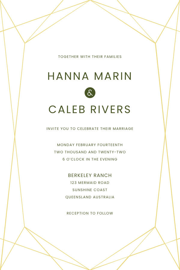 La tarjeta de invitación de boda Chloe
