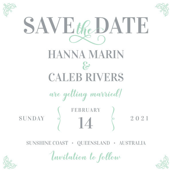 La tarjeta save the date Alexis