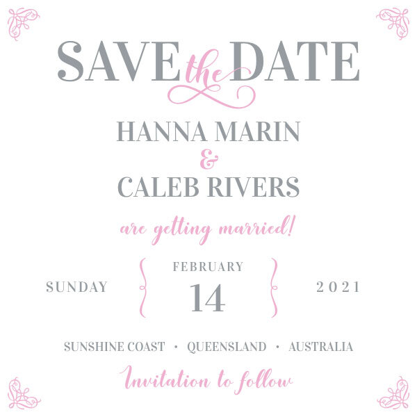 Die Save-the-Date-Karte Lila