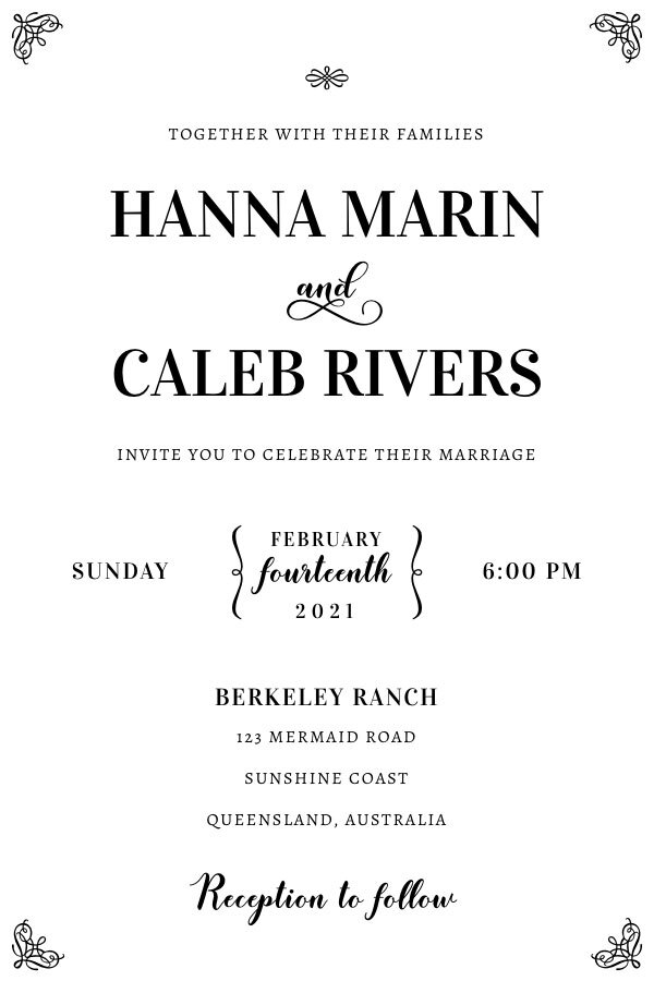 La carte d’invitation de mariage Tyler