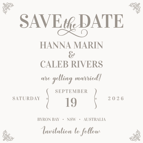 Die Save-the-Date-Karte Elizabeth
