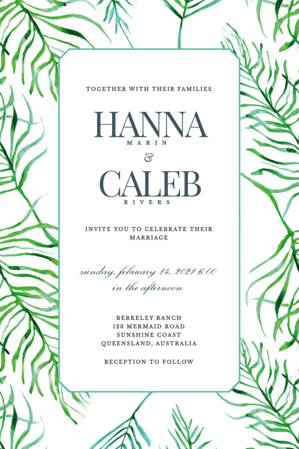 La carte d’invitation de mariage Endra