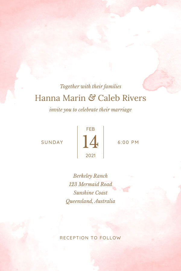 La tarjeta de invitación de boda Elena