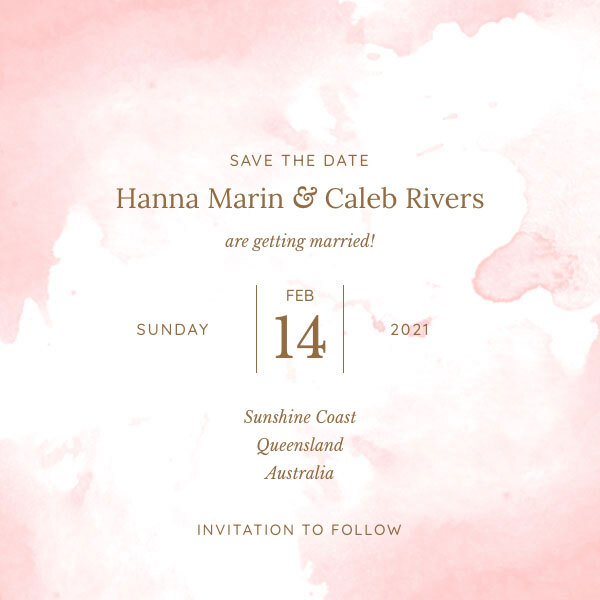 La tarjeta save the date Elena
