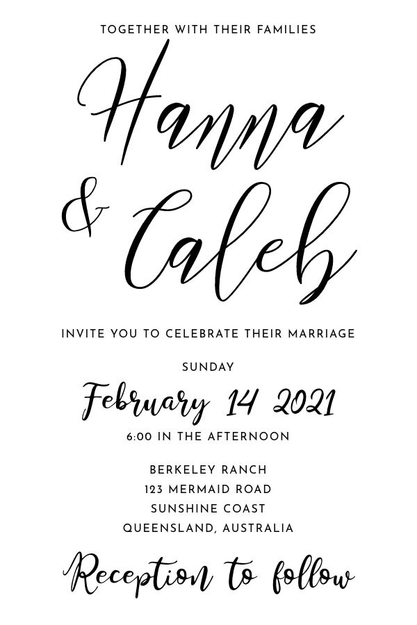 La tarjeta de invitación de boda Theo