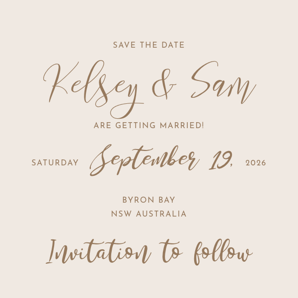 Die Save-the-Date-Karte Kelsey