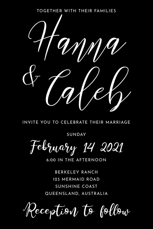 La carte d’invitation de mariage Avery