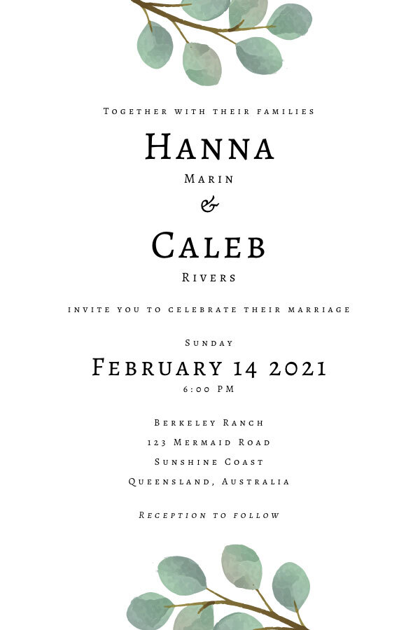 La carte d’invitation de mariage Asher