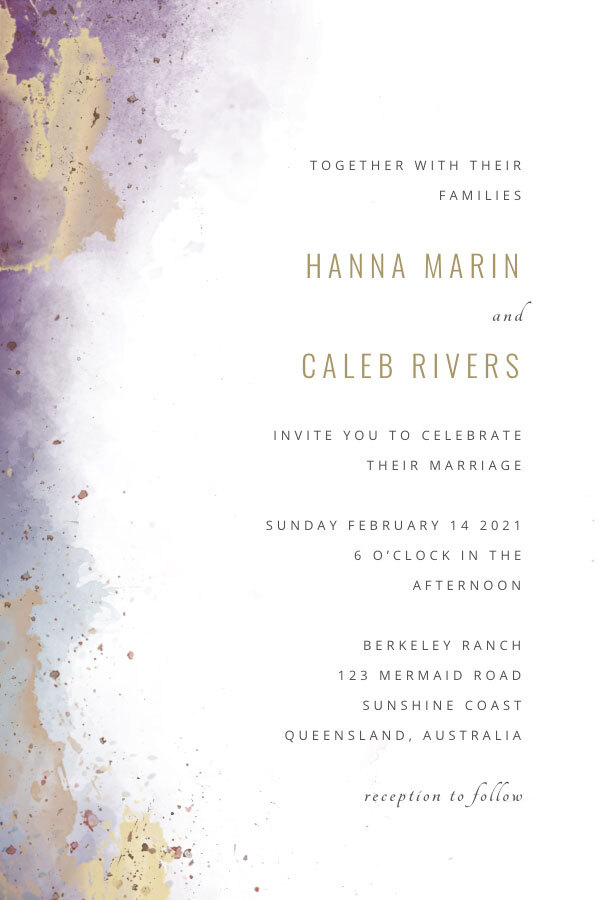 La tarjeta de invitación de boda Damian