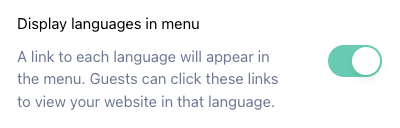 Display languages in menu