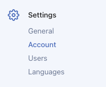 Settings - Account