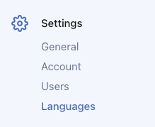 Settings - Languages