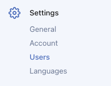 Settings - Users